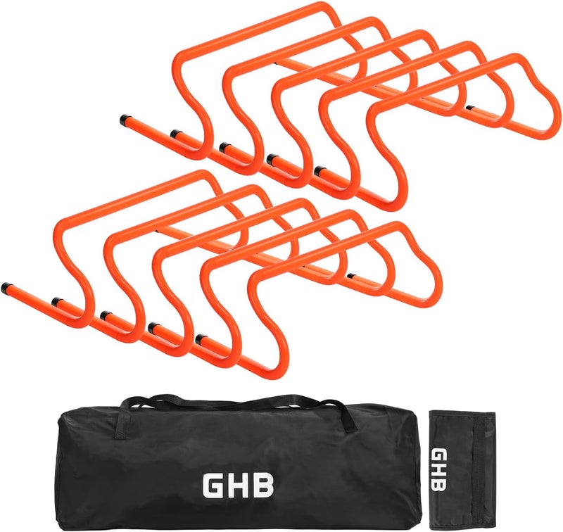GHB Agility Hurdles 8" Speed Agility Training Hurdles, Detachable Sturdy Hurdles Training Equipment Set with Carry Bag for Kids,Athletes,Soccer,Basketball - Image 1